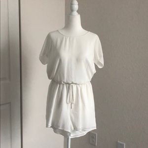White open back romper